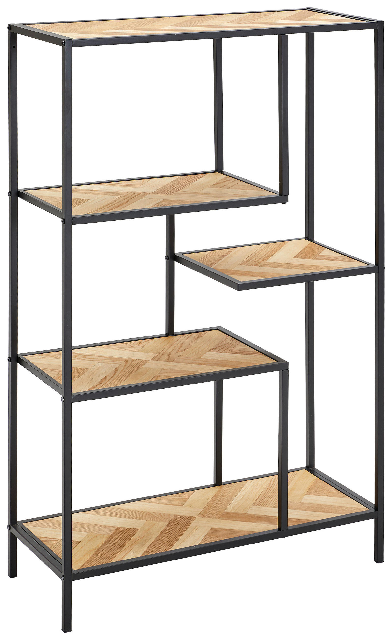 REGAL Tanne furniert Schwarz, Kieferfarben  - Schwarz/Kieferfarben, Design, Holz/Holzwerkstoff (76/121/32cm) - MID.YOU