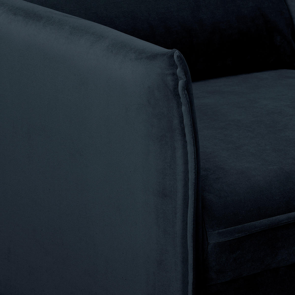 2-SITZER-SOFA JULI Samt Dunkelblau  - Schwarz/Dunkelblau, Design, Holz/Textil (138/86/100cm) - P & B