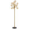 LED-STEHLEUCHTE - Messingfarben/Goldfarben, Design, Glas/Kunststoff (62/200cm) - Globo
