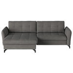 ECKSOFA Dunkelgrau Flachgewebe, Leinenoptik  - Dunkelgrau/Schwarz, Design, Textil/Metall (170/242cm) - Xora