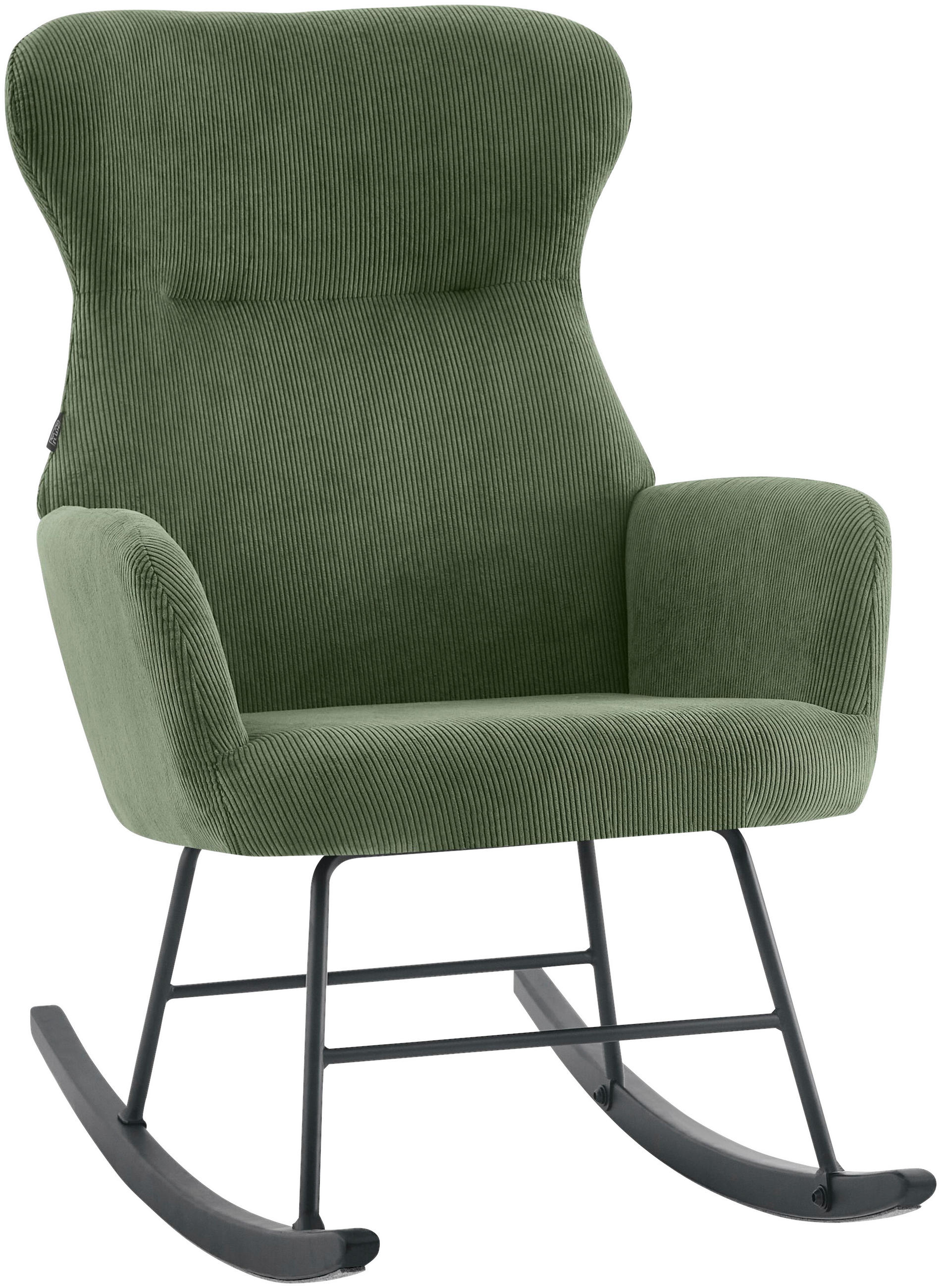 SCHAUKELSESSEL in Cord Grün  - Schwarz/Grün, Design, Holz/Textil (65/97/94cm) - Ti'me