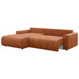 ECKSOFA  in Webstoff Orange  - Schwarz/Orange, KONVENTIONELL, Kunststoff/Textil (192/270cm) - Carryhome
