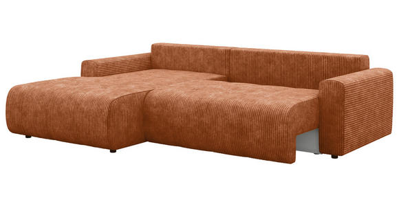 ECKSOFA  in Webstoff Orange  - Schwarz/Orange, KONVENTIONELL, Kunststoff/Textil (192/270cm) - Carryhome