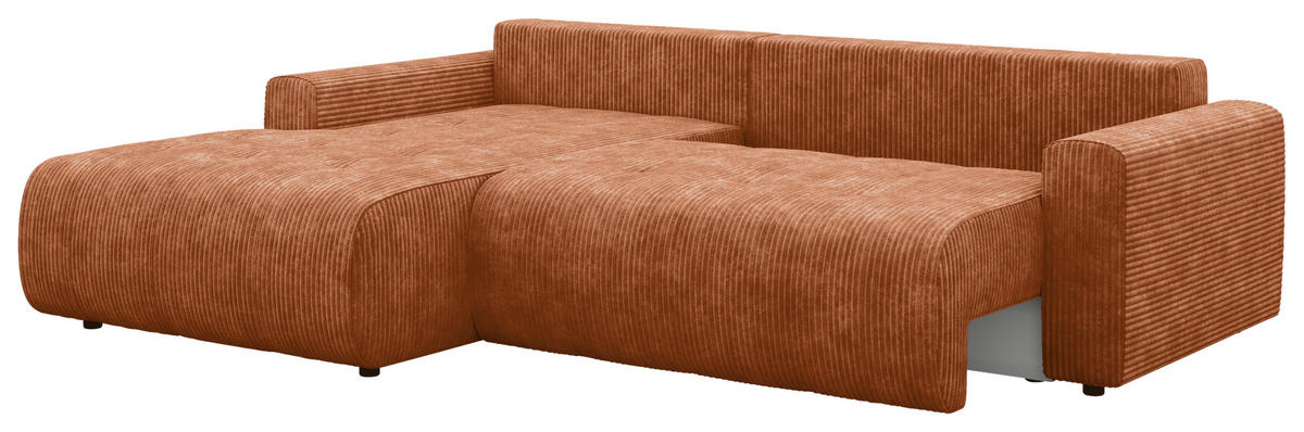 ECKSOFA - Schwarz/Orange, KONVENTIONELL, Kunststoff/Textil (192/270cm) - Carryhome