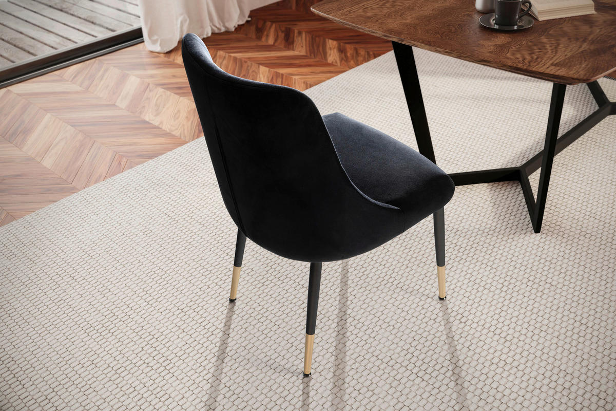 STOLIČKA, 49/85/56 cm - čierna/zlatá, Design, kov/textil (49/85/56cm) - Livetastic