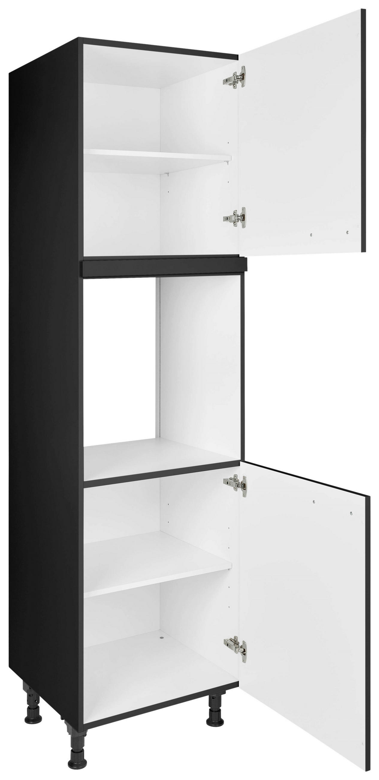 GERÄTEUMBAUSCHRANK 60/216,6/58 cm  in Schwarz  - Edelstahlfarben/Schwarz, MODERN, Holzwerkstoff/Metall (60/216,6/58cm) - Nobilia