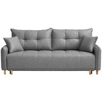 SCHLAFSOFA Chenille Grau  - Buchefarben/Grau, Design, Holz/Textil (217/97/101cm) - Carryhome