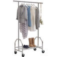 KLEIDERWAGEN in Chromfarben 120/180/50 cm   - Chromfarben, KONVENTIONELL, Kunststoff/Metall (120/180/50cm) - Xora