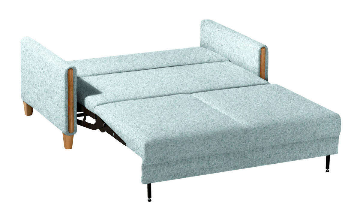 SCHLAFSOFA in Flachgewebe Buchefarben, Hellblau  - Buchefarben/Hellblau, Design, Holz/Textil (174/88/104cm) - Niels Andersson