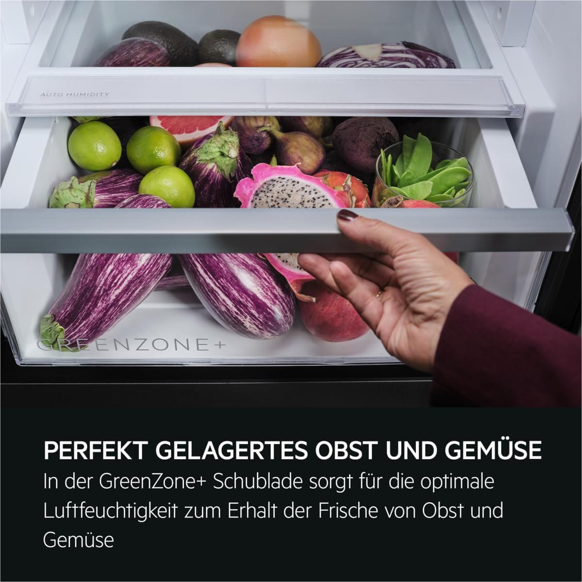 KÜHL-GEFRIER-KOMBINATION ORC7P361DB  - Schwarz, Metall (59,5/202/66,4cm) - AEG