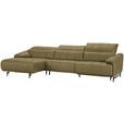 ECKSOFA in Echtleder Creme  165/313 cm  - Beige/Creme, Design, Leder/Metall (165/313cm) - Emilio Belluti