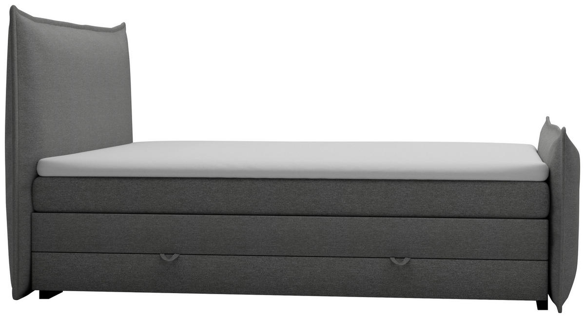 BOXSPRINGBETT 160/200 cm  in Silberfarben  - Silberfarben/Schwarz, MODERN, Textil (160/200cm) - MID.YOU