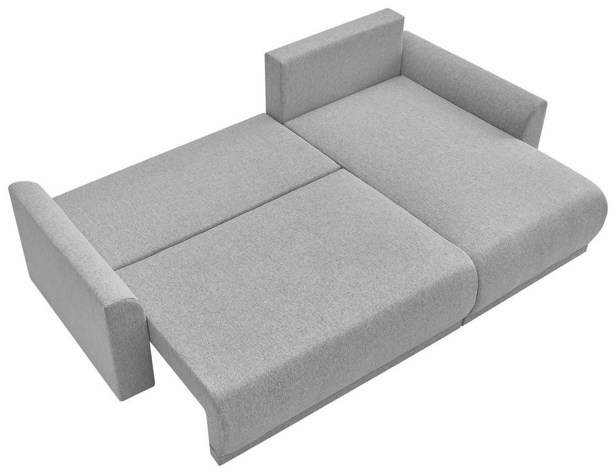 ECKSOFA KIMMY Hellgrau Flachgewebe Zierkissen, Rückenkissen, Bettkasten  - Hellgrau/Schwarz, Design, Kunststoff/Textil (233/146cm) - P & B