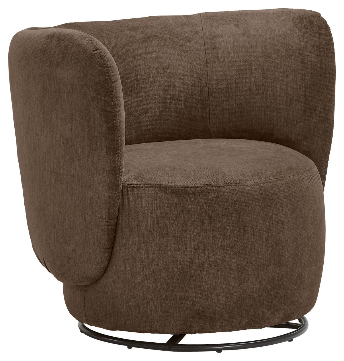 COCKTAILSESSEL BOLI Flachgewebe Dunkelbraun    - Dunkelbraun/Schwarz, Design, Textil/Metall (92/80/84cm) - Livetastic