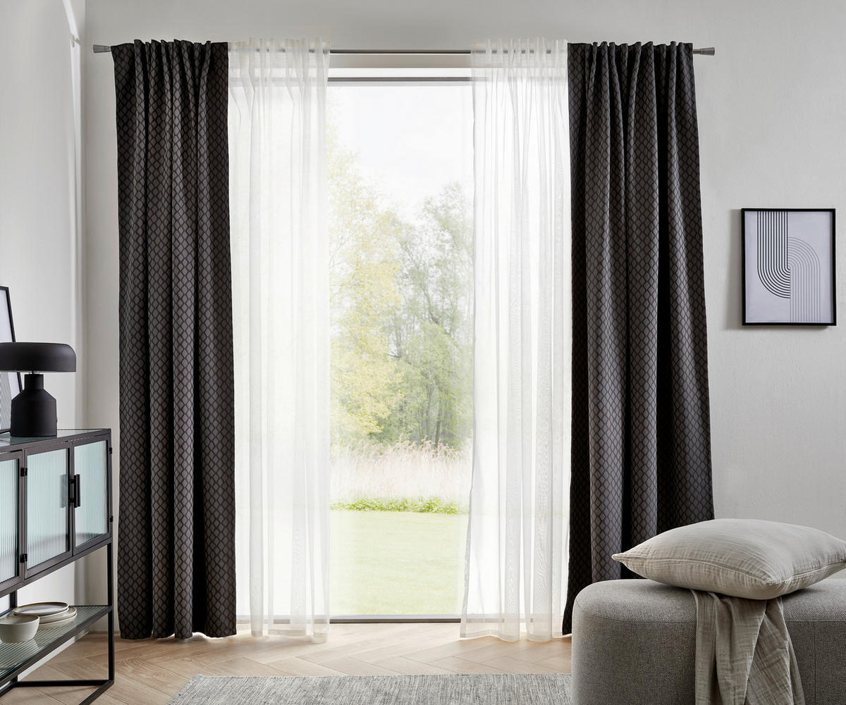 FERTIGVORHANG  Verdunkelung   140/245 cm  - Dunkelgrau, KONVENTIONELL, Textil (140/245cm) - Dieter Knoll