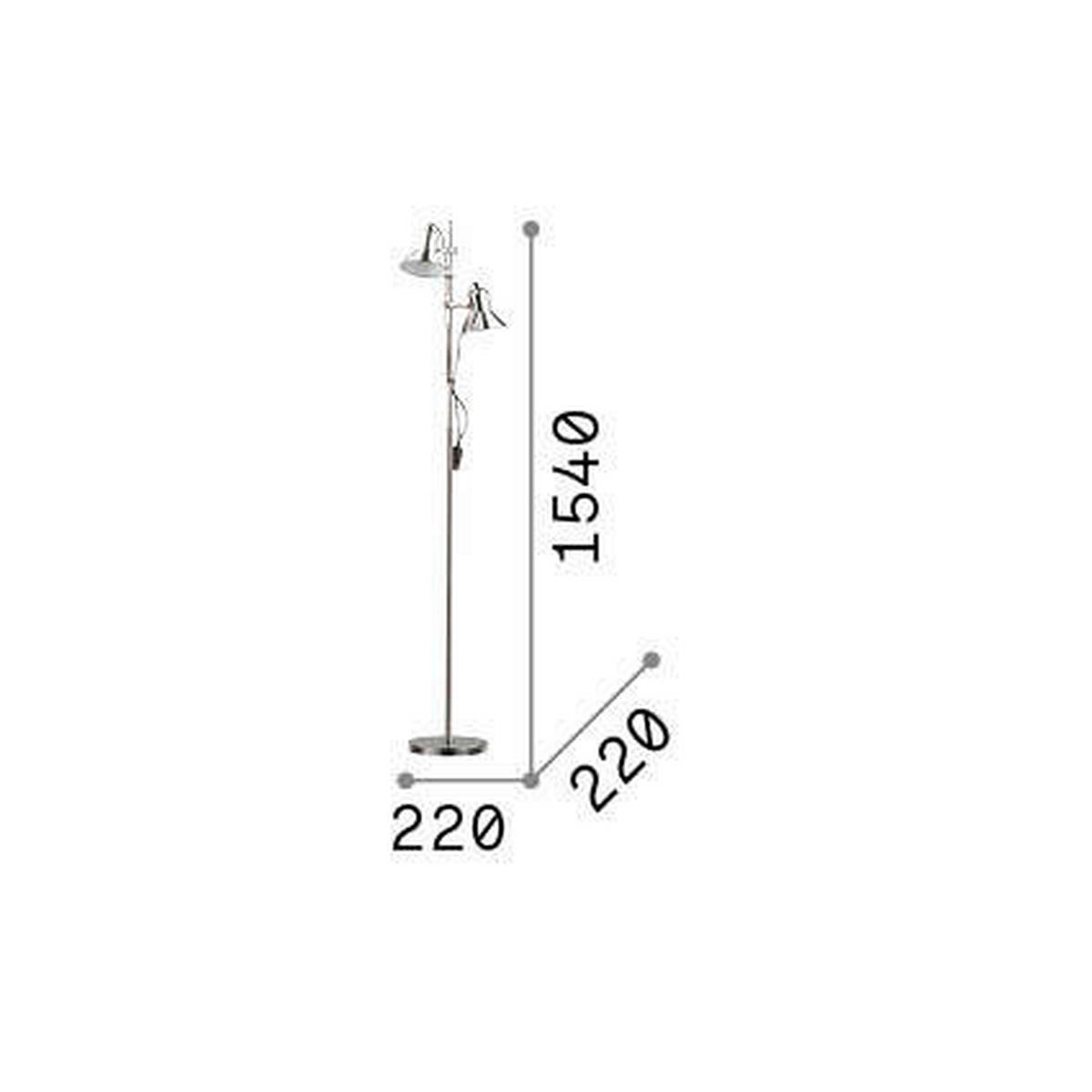 TISCHLEUCHTE Polly 22/154 cm   - Schwarz, KONVENTIONELL, Metall (22/154cm) - Ideal Lux
