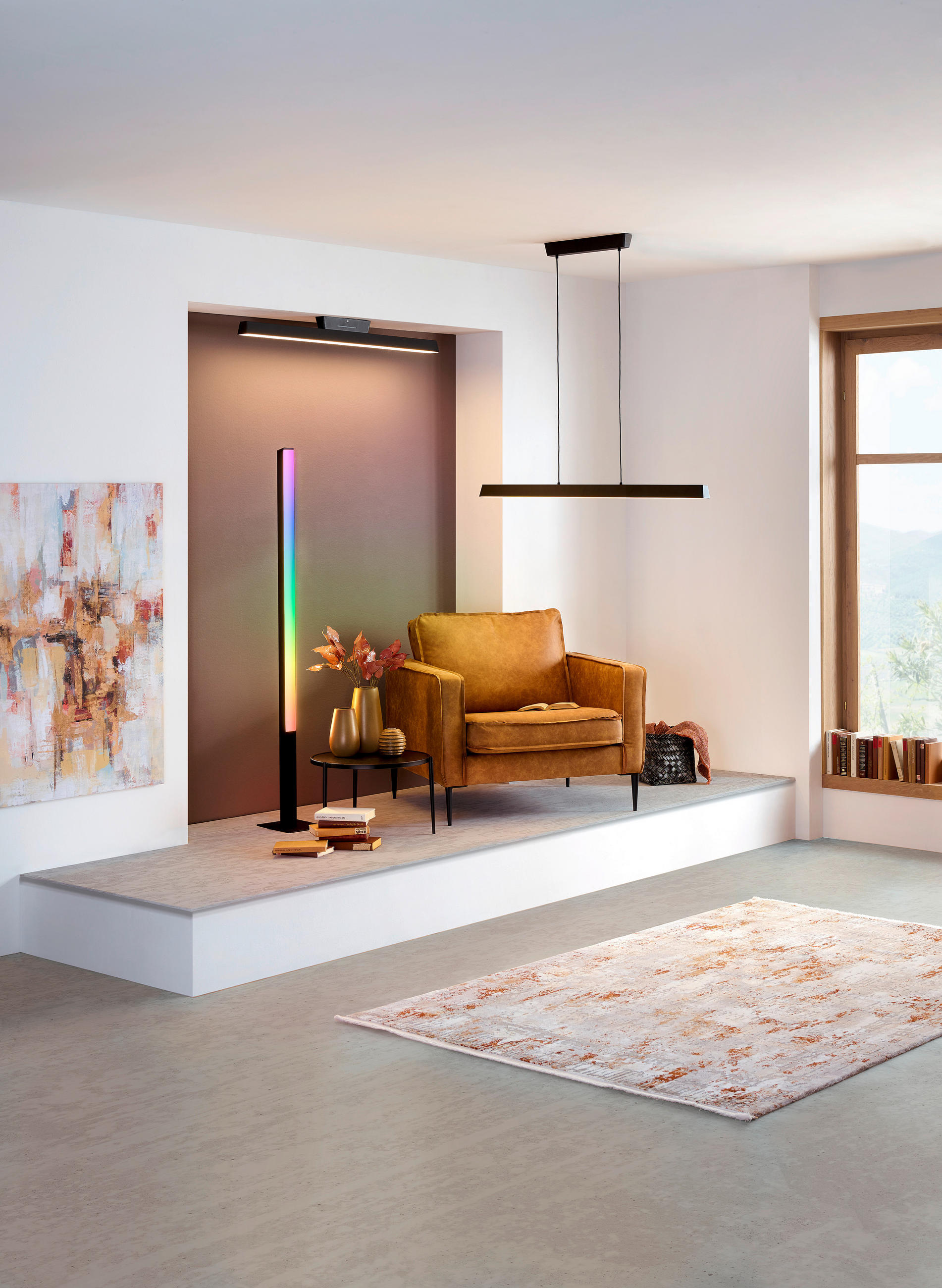LED-HÄNGELEUCHTE Simolaris-Z 122/5,5/110 cm   - Schwarz/Weiß, Design, Kunststoff/Metall (122/5,5/110cm) - Eglo