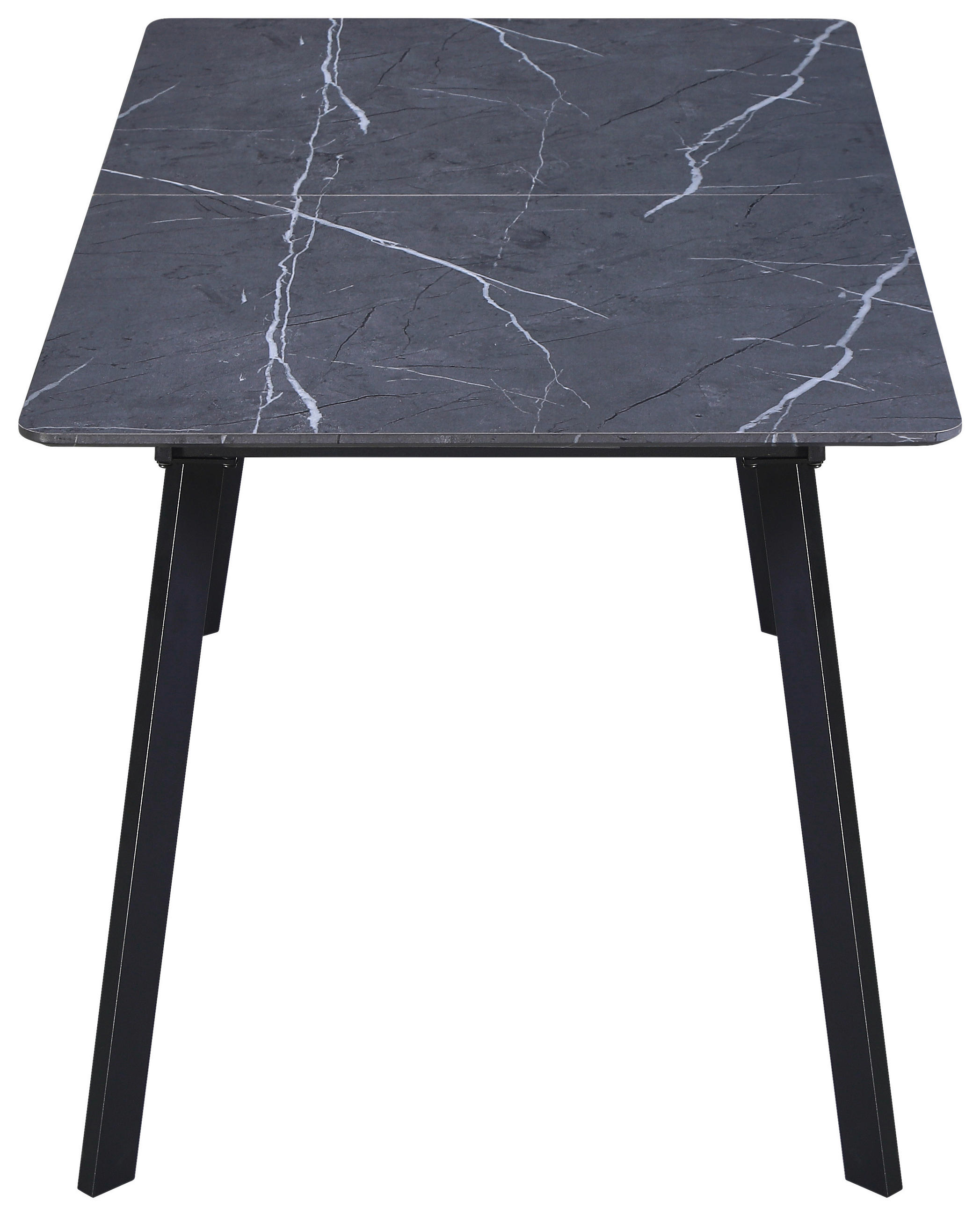 ESSTISCH Grau rechteckig  ausziehbar  - Schwarz/Grau, KONVENTIONELL, Holzwerkstoff/Metall (140/180/75/80cm) - MID.YOU