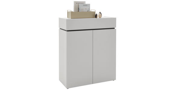 KOMMODE , 90/111/40 cm, 1 Schublade(n)  - Kaschmir/Schwarz, Design, Holzwerkstoff/Kunststoff (90/111/40cm) - Voleo