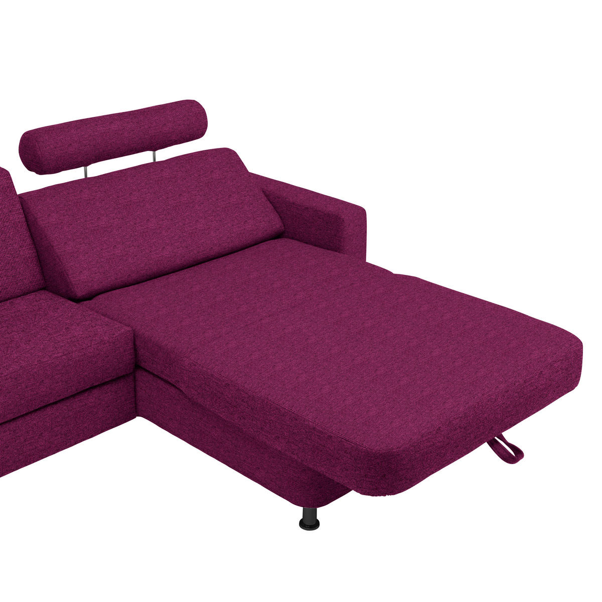 ECKSOFA in Webstoff Lila  - Lila/Schwarz, Design, Kunststoff/Textil (257/165cm) - Xora