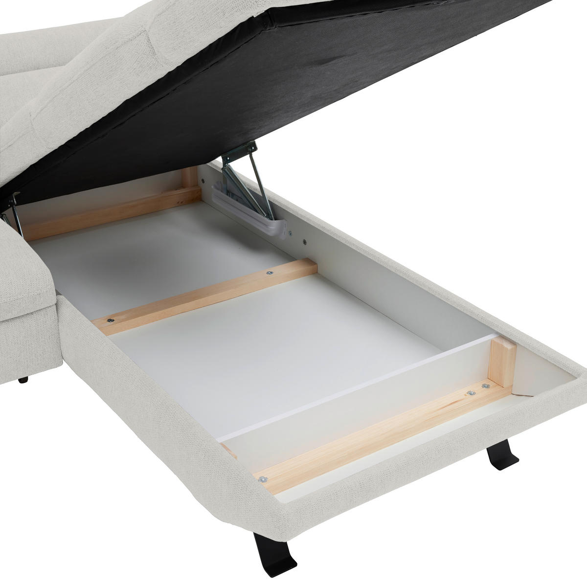 HÖRNSOFFA i vävt tyg gråvit  - gråvit/svart, Modern, metall/textil (257/198cm) - MID.YOU