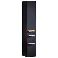 HOCHSCHRANK 30/168/33 cm  - Eichefarben/Schwarz, KONVENTIONELL, Glas/Holz (30/168/33cm) - Dieter Knoll