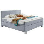 BOXSPRINGBETT 200/200 cm  in Grau  - Chromfarben/Grau, KONVENTIONELL, Kunststoff/Textil (200/200cm) - Hom`in