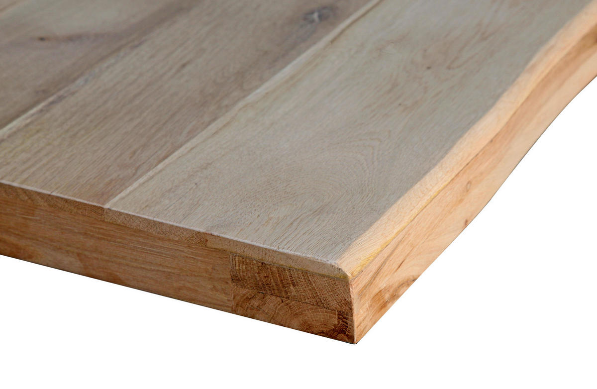 ESSTISCH 200/100/76 cm Echtholz  Holz, Metall rechteckig Eichefarben, Schwarz  - Eichefarben/Schwarz, LIFESTYLE, Holz/Metall (200/100/76cm) - Landscape