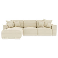 ECKSOFA in Cord Beige  - Chromfarben/Beige, Konventionell, Kunststoff/Textil (195/293cm) - MID.YOU