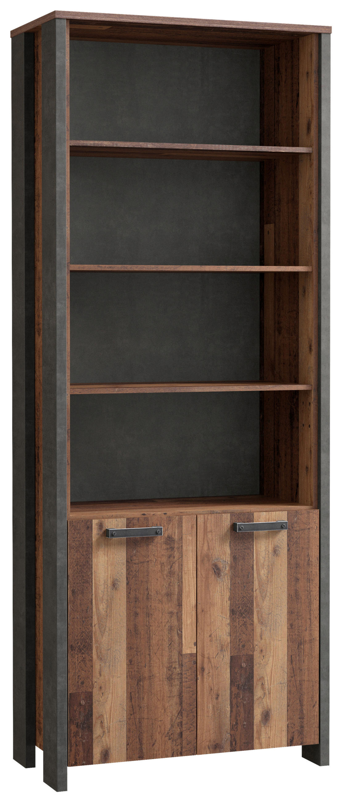 AKTENSCHRANK Braun, Dunkelgrau - Dunkelgrau/Braun, KONVENTIONELL, Holzwerkstoff/Kunststoff (86/221/42cm) - MID.YOU