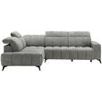 ECKSOFA Dunkelgrau Chenille  - Dunkelgrau/Schwarz, Design, Textil/Metall (214/293cm) - Xora