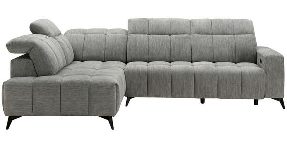 ECKSOFA Dunkelgrau Chenille  - Dunkelgrau/Schwarz, Design, Textil/Metall (214/293cm) - Xora