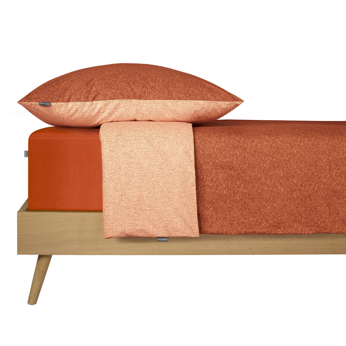 BETTWÄSCHE 2-teilig VINNIE Renforcé 135/200 cm  - Terracotta, Basics, Textil (135/200cm)