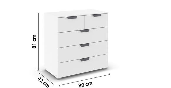 KOMMODE in 80/81/42 cm - Dunkelgrau/Weiß, Design, Holzwerkstoff/Metall (80/81/42cm) - Carryhome