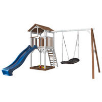 NEST SWING BRAUN-WEIß 356,6/241,9/349 cm  - Blau/Weiss, Konventionell, Holz (356,6/241,9/349cm)