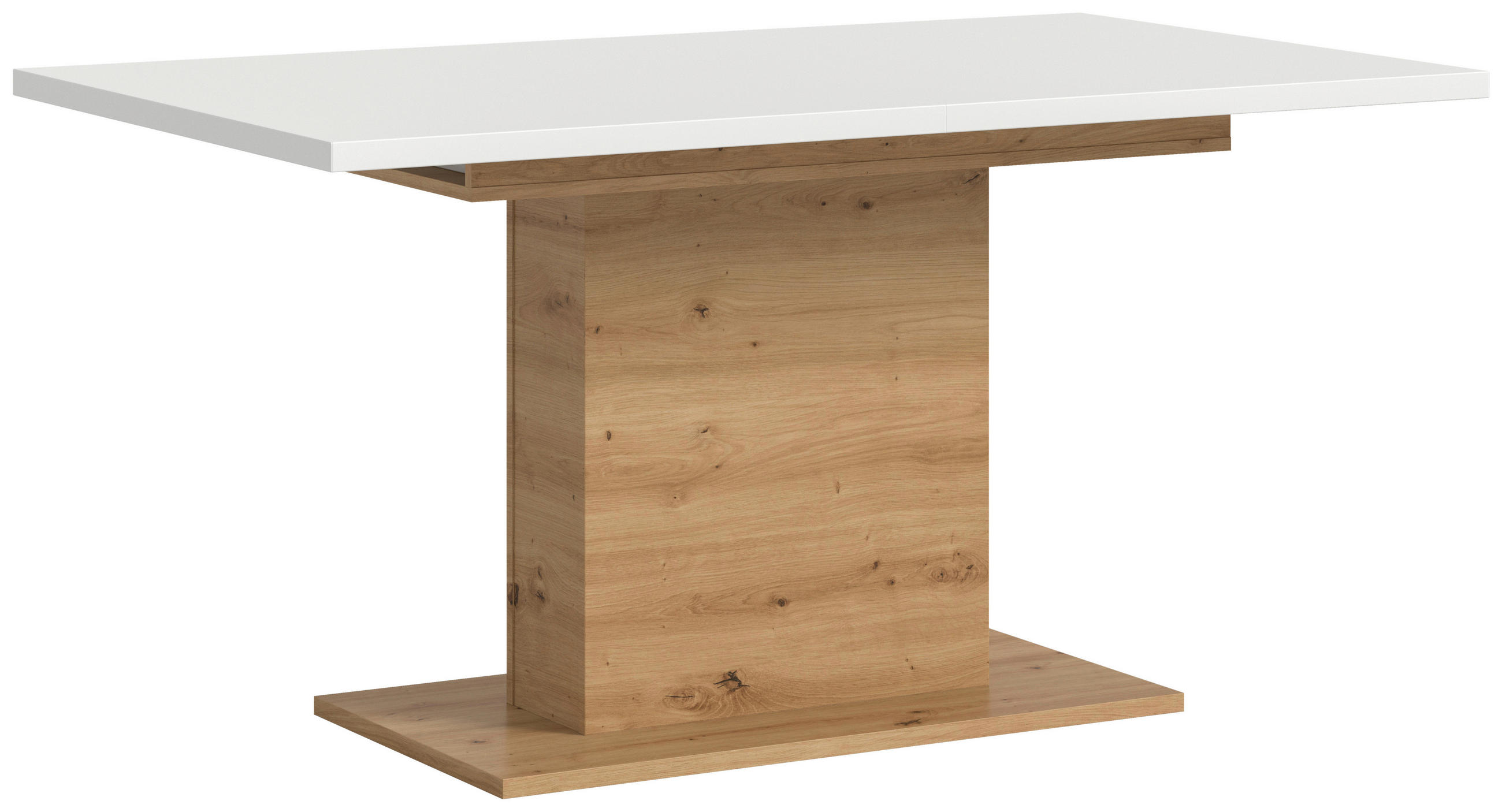 AUSZIEHTISCH Weiß rechteckig  ausziehbar  - Eiche Artisan/Weiß, KONVENTIONELL, Holzwerkstoff (150-190/76/90cm)