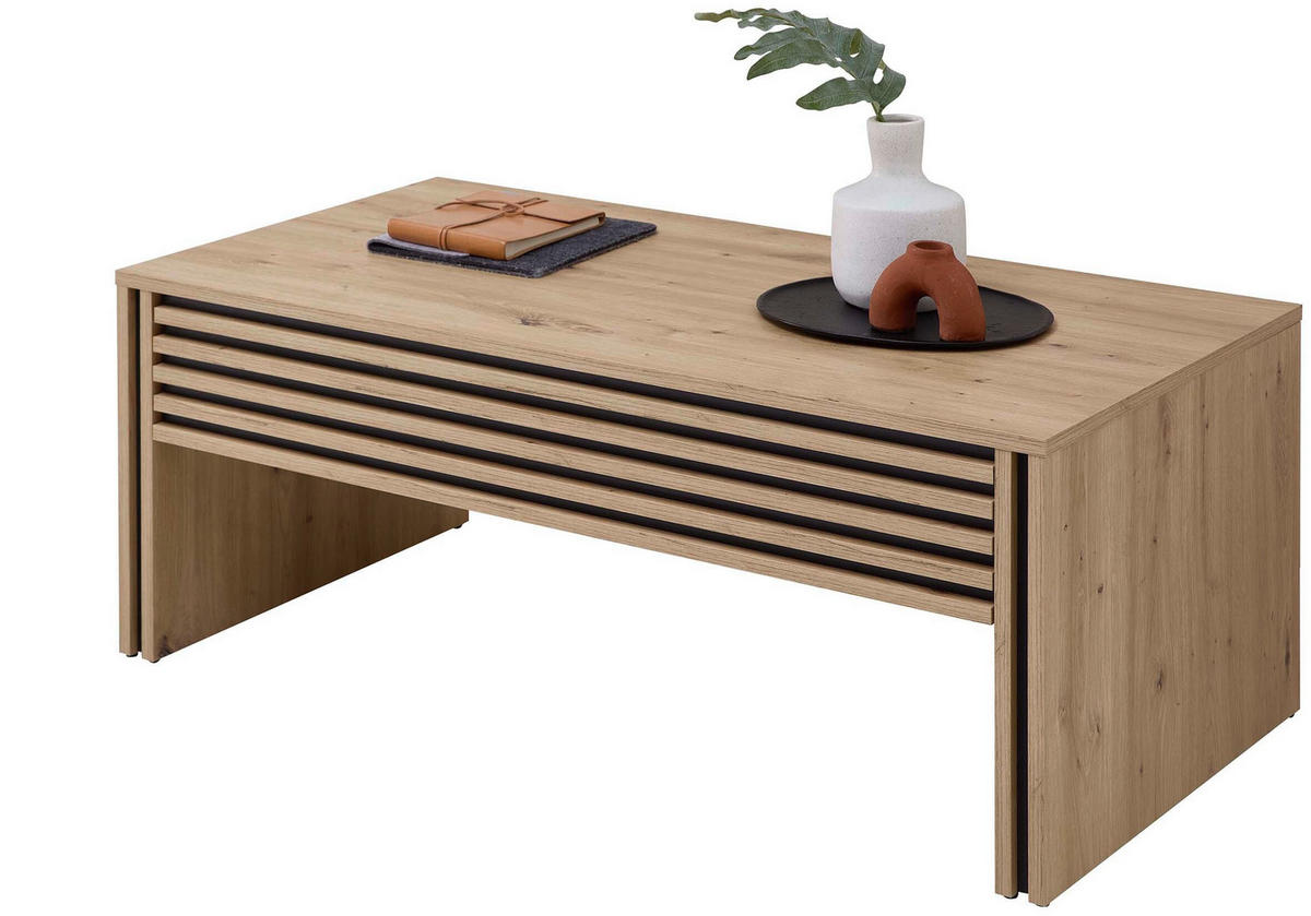 COUCHTISCH 60/110/42 cm rechteckig Schwarz, Eiche Artisan  - Schwarz/Eiche Artisan, Design, Holzwerkstoff (60/110/42cm) - MID.YOU
