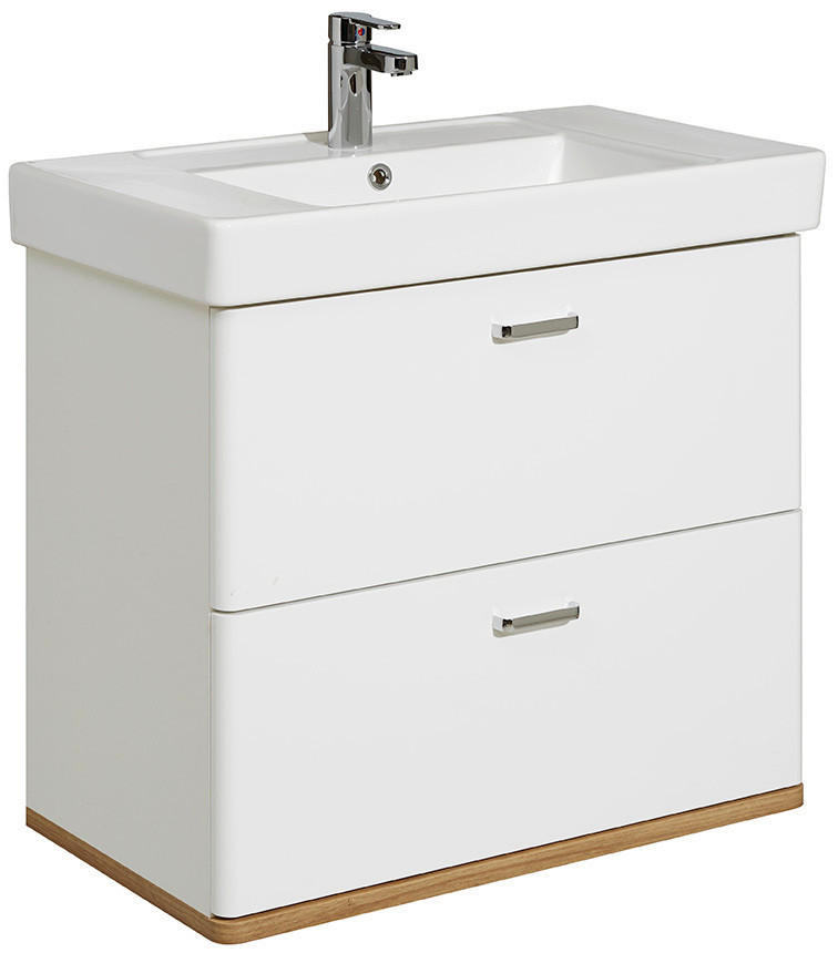 MOSDÓ ALSÓSZEKRÉNY 75/65/44 cm  - króm/tölgyfa, Konventionell, faalapú anyag (75/65/44cm) - Xora