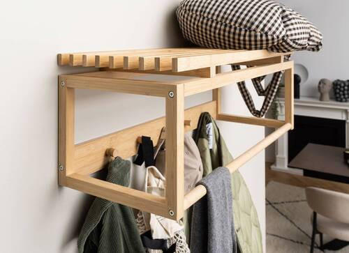 WANDGARDEROBE  in Bambus Hartholz Naturfarben, Hellbraun  - Hellbraun/Naturfarben, Natur, Holz (80/29/30cm)