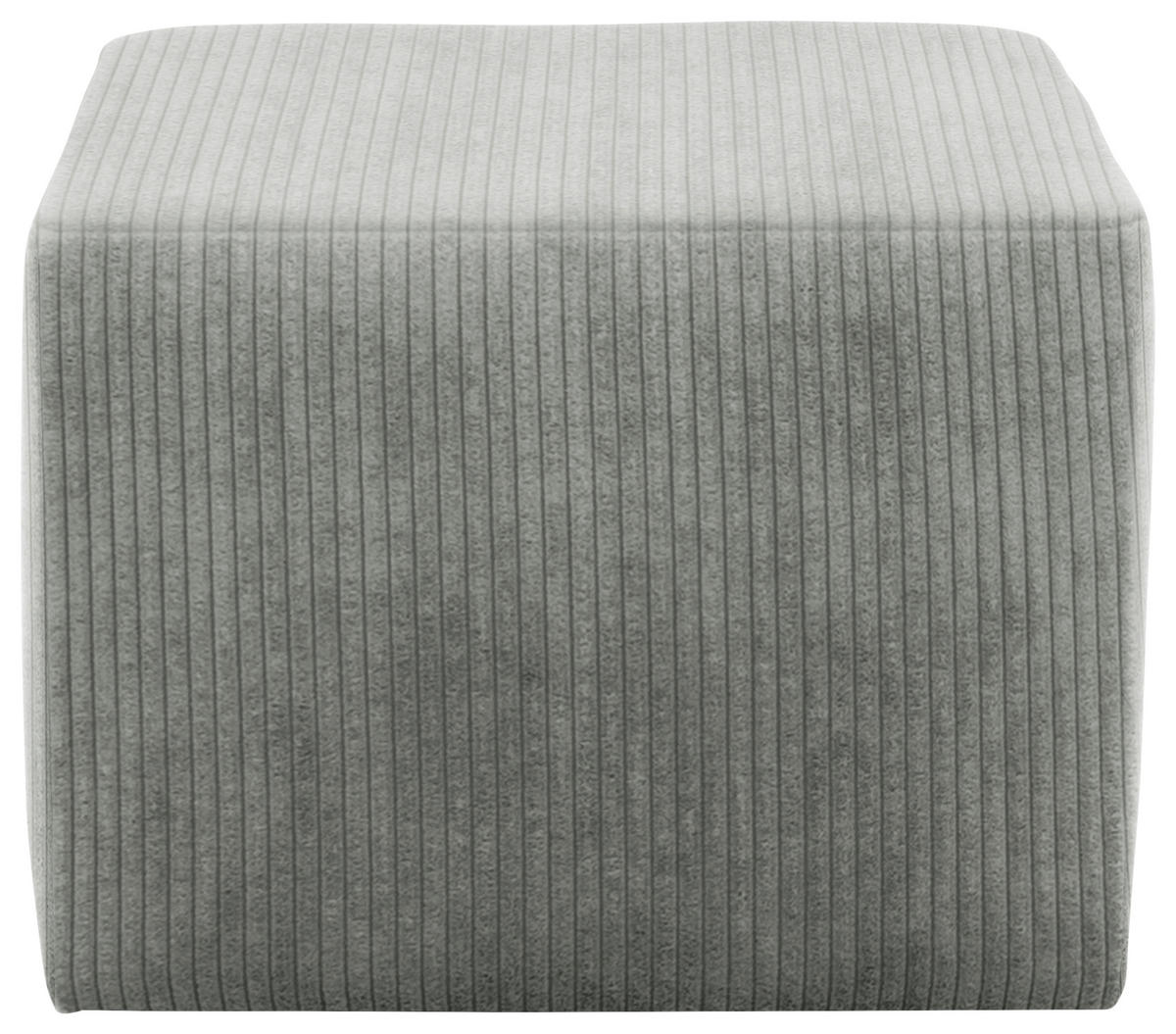 HOCKER Cord, Mikrofaser Hellgrau  - Hellgrau/Schwarz, Design, Kunststoff/Textil (59/44/59cm) - MID.YOU