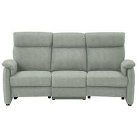 TRAPEZSOFA in Flachgewebe Platinfarben  - Platinfarben/Schwarz, Konventionell, Textil/Metall (219/107/97cm) - Pure Home Comfort