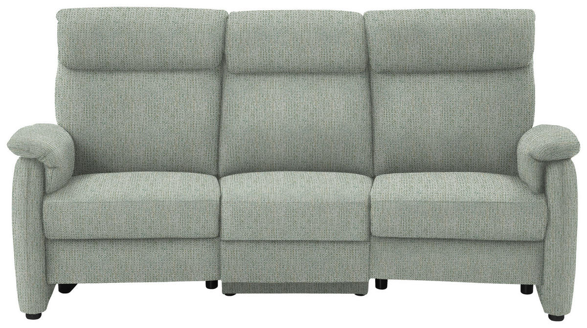 TRAPEZSOFA in Flachgewebe Platinfarben  - Platinfarben/Schwarz, Konventionell, Textil/Metall (219/107/97cm) - Pure Home Comfort