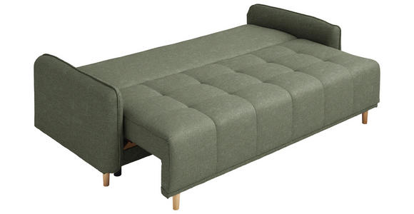SCHLAFSOFA  in Chenille Grün  - Buchefarben/Grün, Design, Holz/Textil (217/97/101cm) - Carryhome