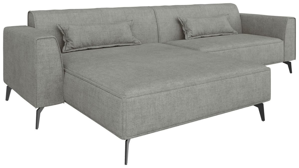 ECKSOFA  in Hellbraun  190/295 cm  - Hellbraun/Schwarz, MODERN, Textil/Metall (190/295cm) - Carryhome