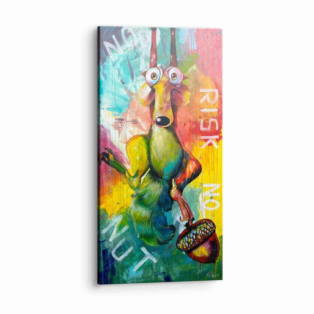 Thumbnail - Kunstdruck No Risk No Nut, Mehrfarbig, Holz, vollmassiv, Keilrahmen, Bilder und Zubehör, Wandbilder, Kunstdrucke