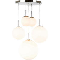 HÄNGELEUCHTE 50/90 cm  - Opal/Nickelfarben, Basics, Glas/Metall (50/90cm) - Globo