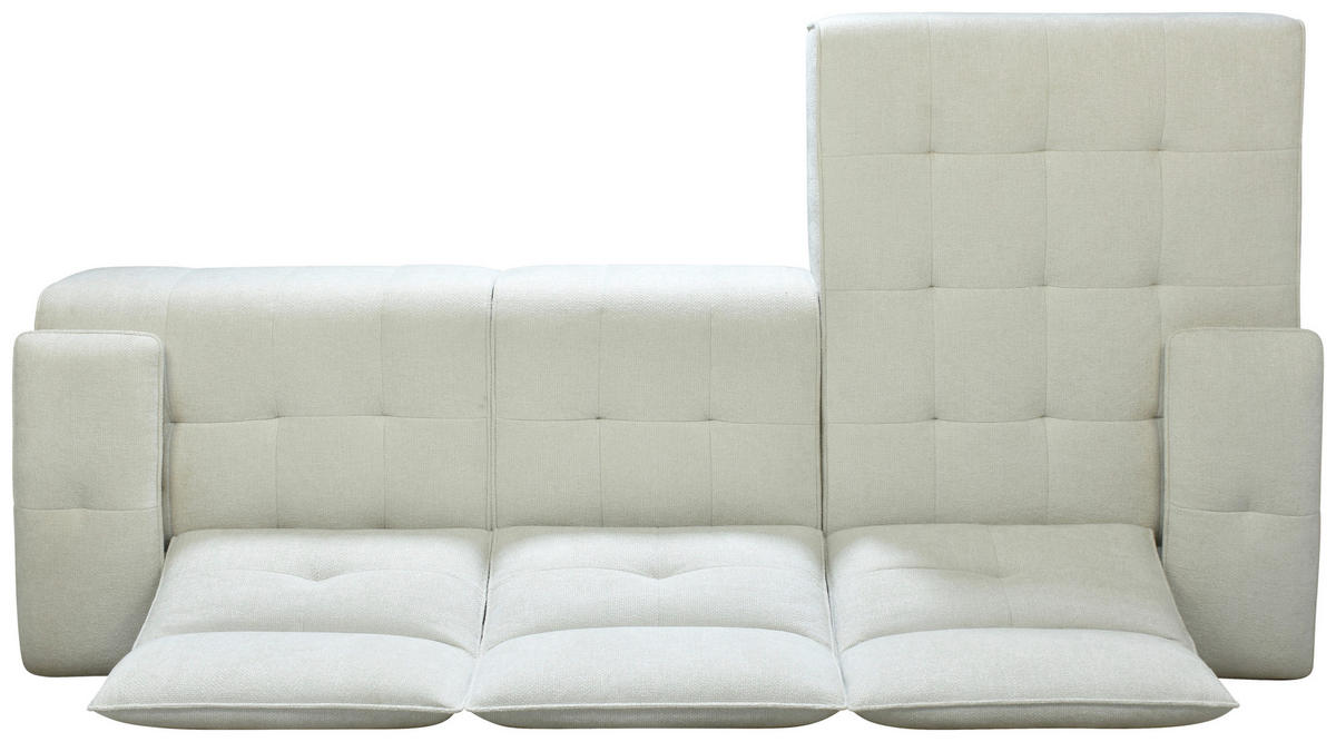 ECKSOFA Creme Chenille  - Creme/Schwarz, Design, Kunststoff/Textil (162/314cm) - Livetastic