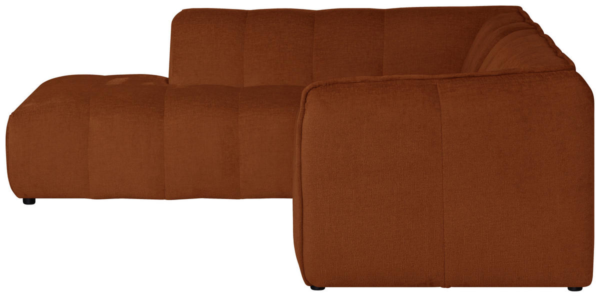 ECKSOFA LIVOLI in Chenille Rostfarben  218/230 cm  - Rostfarben/Schwarz, Design, Textil (218/230cm) - MID.YOU