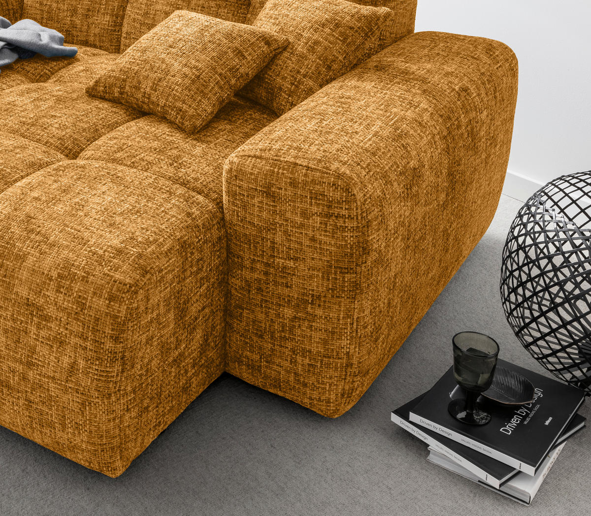 XXL-SESSEL - Goldfarben, MODERN, Kunststoff/Textil (181/87/155cm) - Livetastic