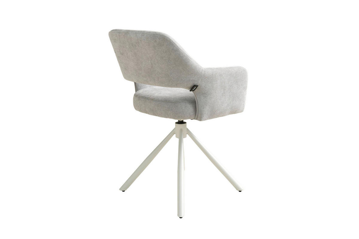 ARMLEHNSTUHL  Sitzfläche 360° drehbar Webstoff  Greige, Seidengrau  - Greige/Seidengrau, MODERN, Textil/Metall (58/84/61cm) - Schöner Wohnen